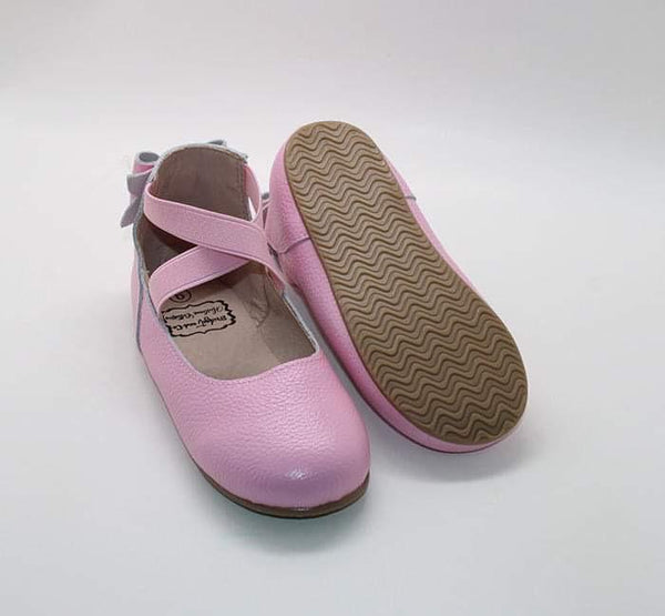 Pink Bow Back Ballet Shoes