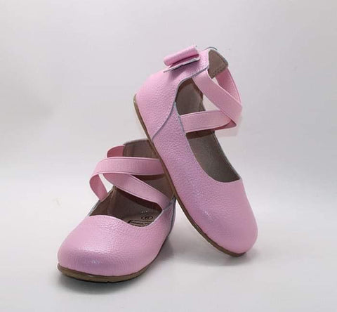 Pink Bow Back Ballet Shoes